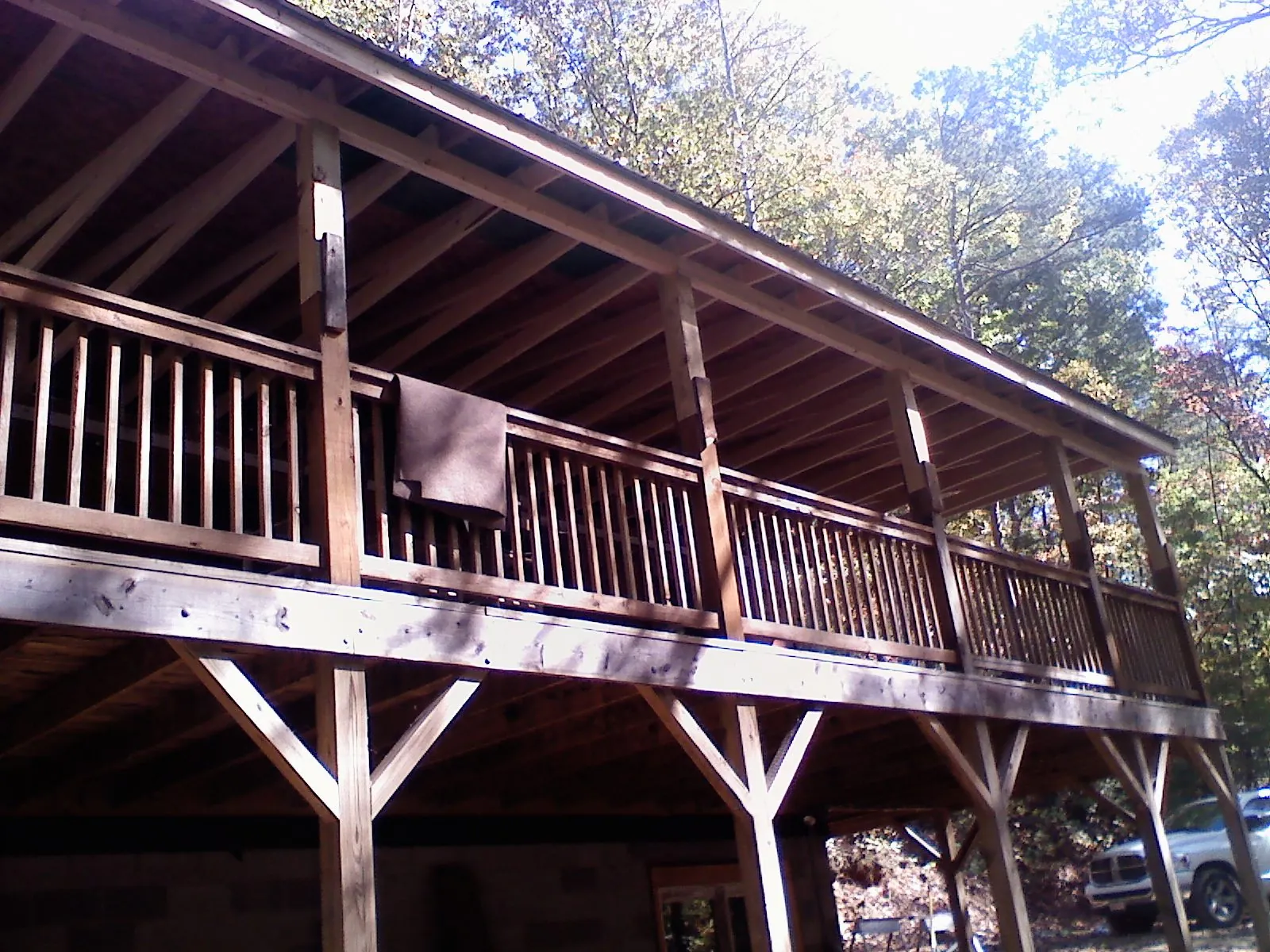 Timber framing under a new elevated porch and deck — Roof Leak Repair in Enville by Roofing Brothers